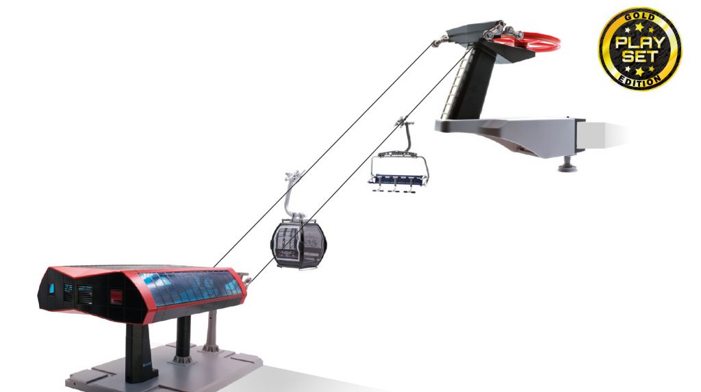 Elektrische Umlaufseilbahn (Schwarz/rot)